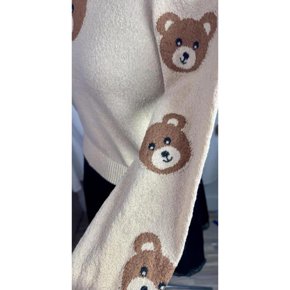 Amy Byer Teddy Bear Sweater | Cozy Knit Pullover | XL | Soft Kawaii Cottagecore - Picture 5 of 7